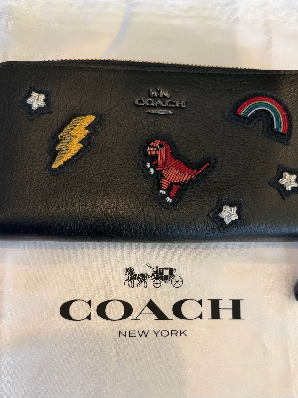 Coach RARE NWOT Coach 1941 Rexy Metal Embroidery Accordion Zip Wallet 58485